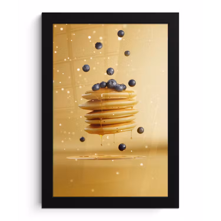 Poster met lijst - Pannenkoeken - Eten - Honing - Geel — 1
