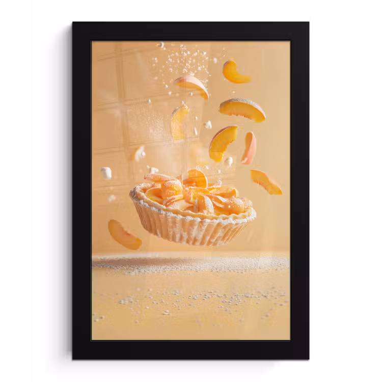 Poster met lijst - Peach - Eten - Taart - Oranje — 1
