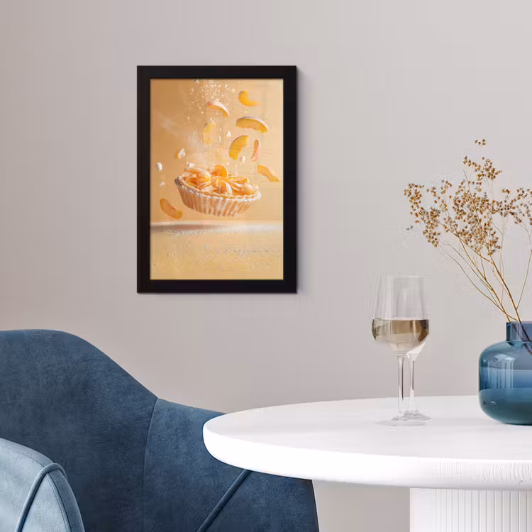 Poster met lijst - Peach - Eten - Taart - Oranje — 2