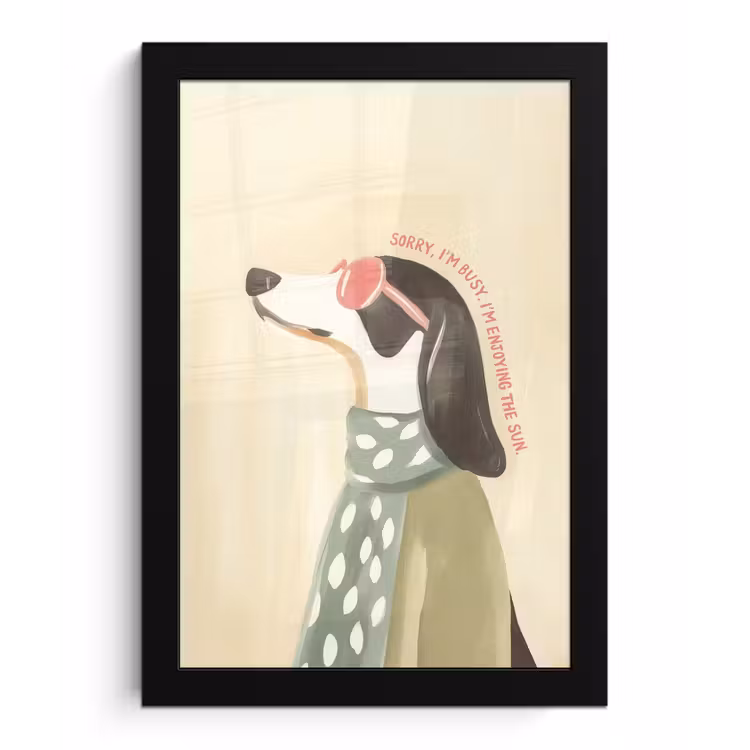Poster met lijst - Quote - Hond - Zonnebril — 1