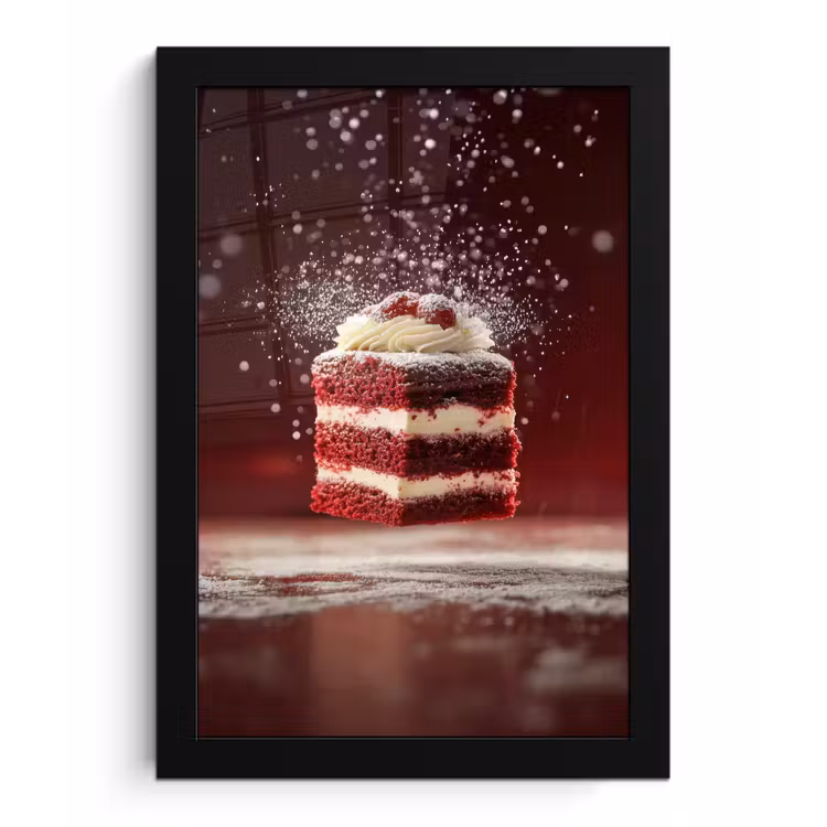 Poster met lijst - Rode - Velvet - Taart - Eten — 1