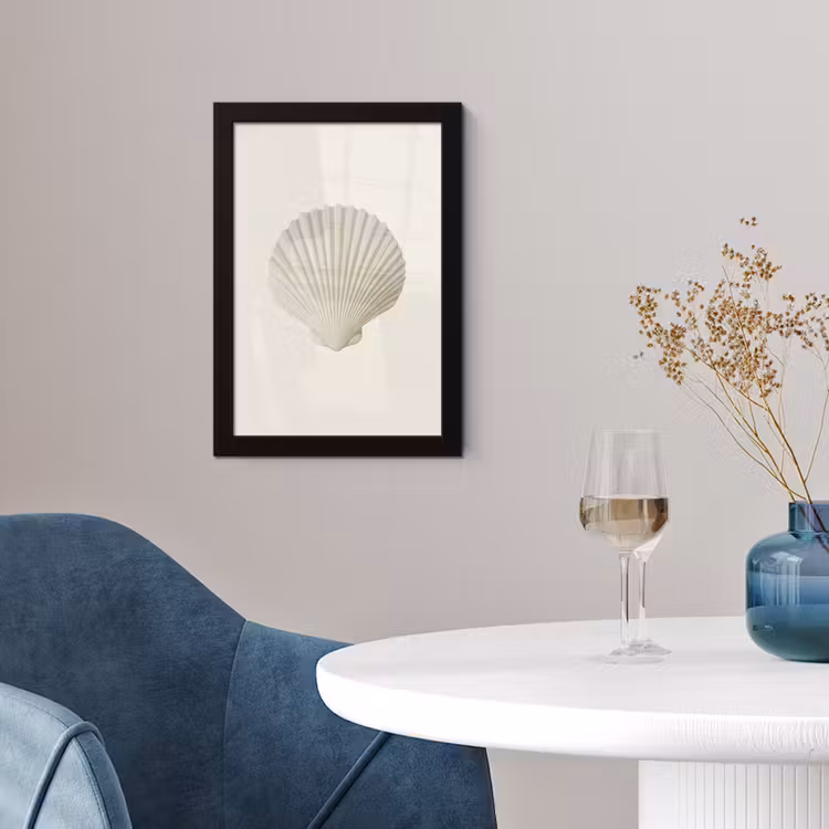 Poster met lijst - Schelp - Minimalistisch - Wit — 2