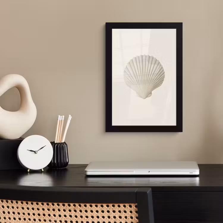 Poster met lijst - Schelp - Minimalistisch - Wit — 3