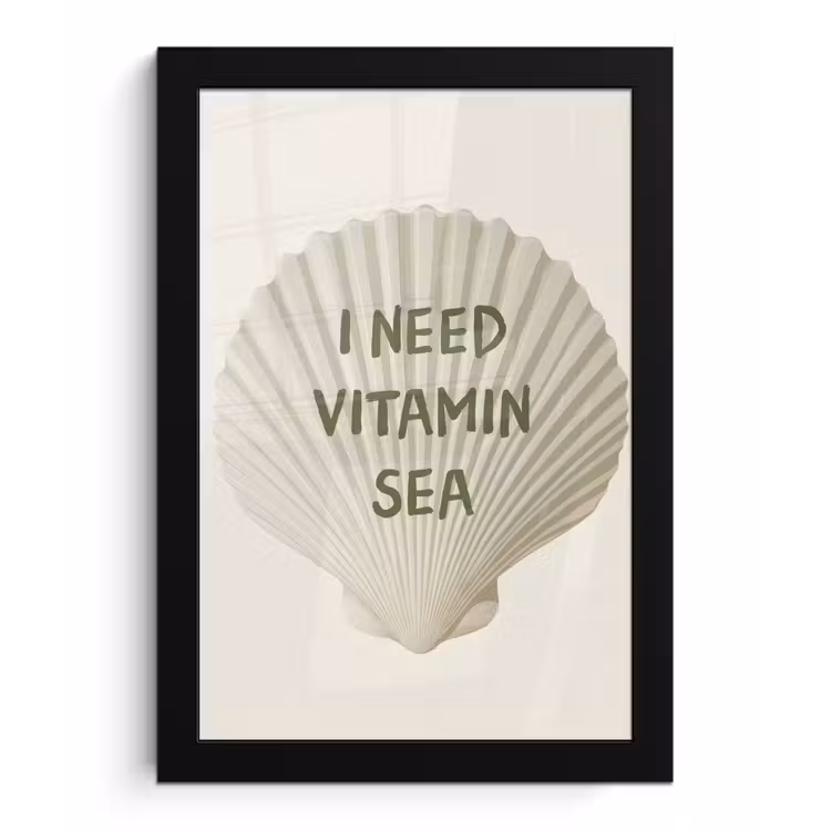Poster met lijst - Schelp - Quote - Groen — 1