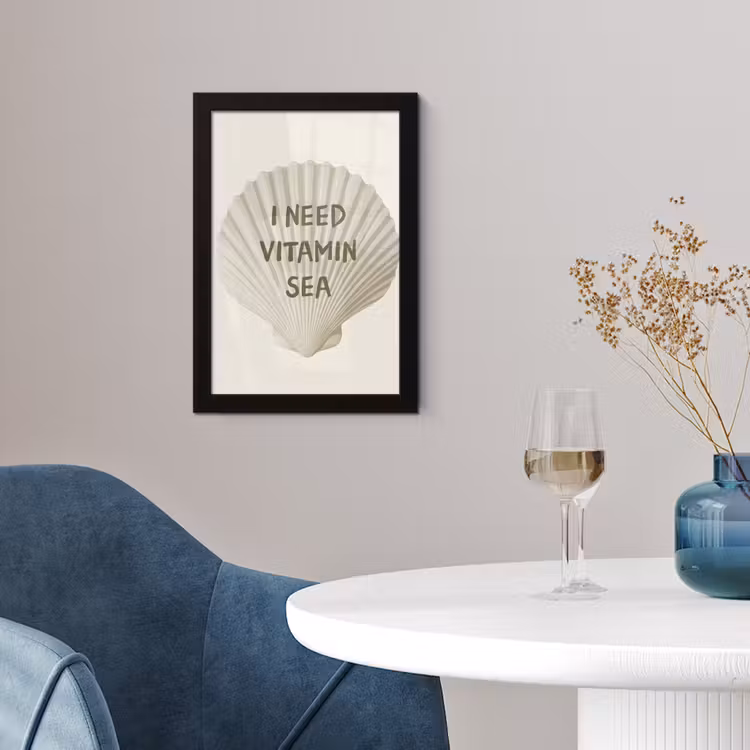 Poster met lijst - Schelp - Quote - Groen — 2