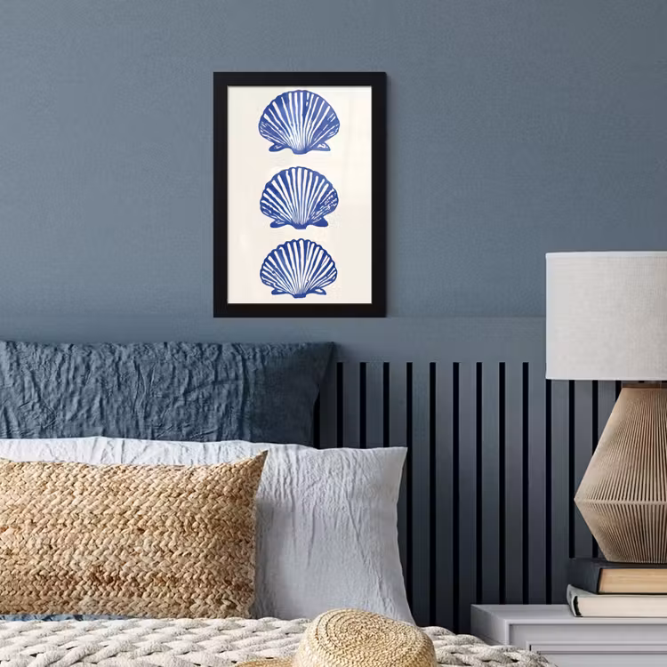 Poster met lijst - Schelpen - Blauw - Patroon — 4