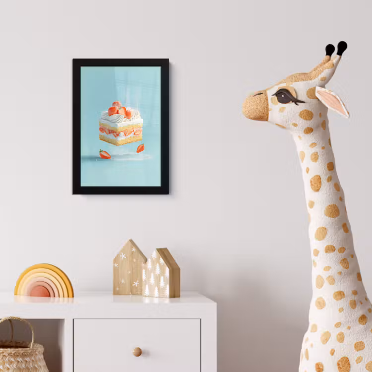 Poster met lijst - Slagroom - Taart - Blauw - Eten — 5