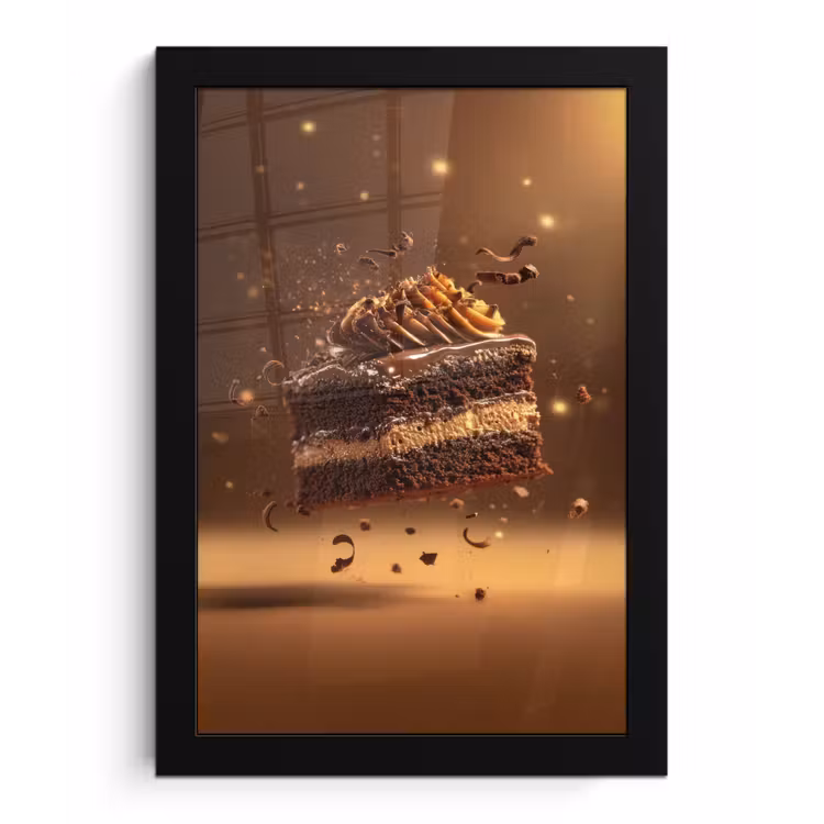 Poster met lijst - Taart - Chocolade - Eten - Brownie — 1