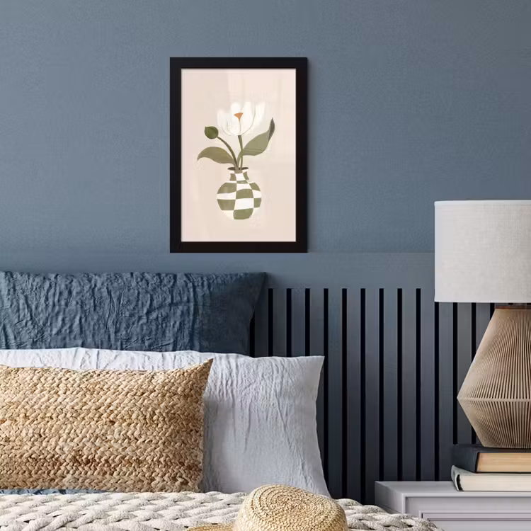 Poster met lijst - Vaas - Geruit - Bloem - Groen — 4