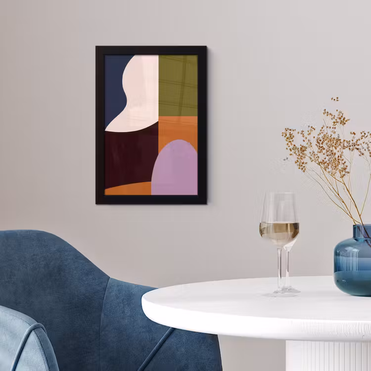 Poster met lijst - Vormen - Abstract - Kleuren - Vierkant — 2