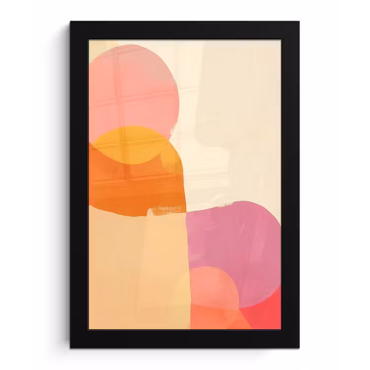 Poster met lijst - Vormen - Abstract - Kleurrijk — 1