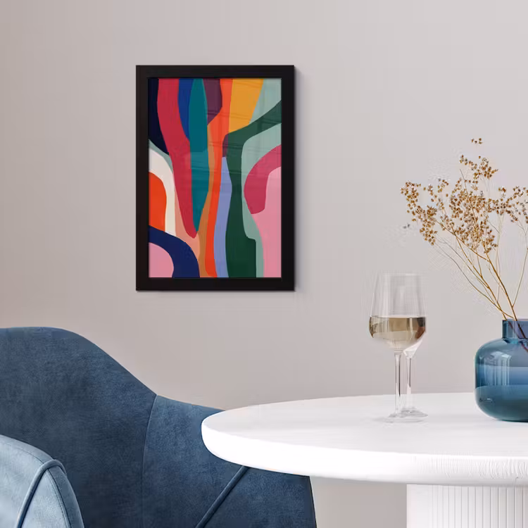 Poster met lijst - Vormen - Bochten - Kleurrijk - Abstract — 2