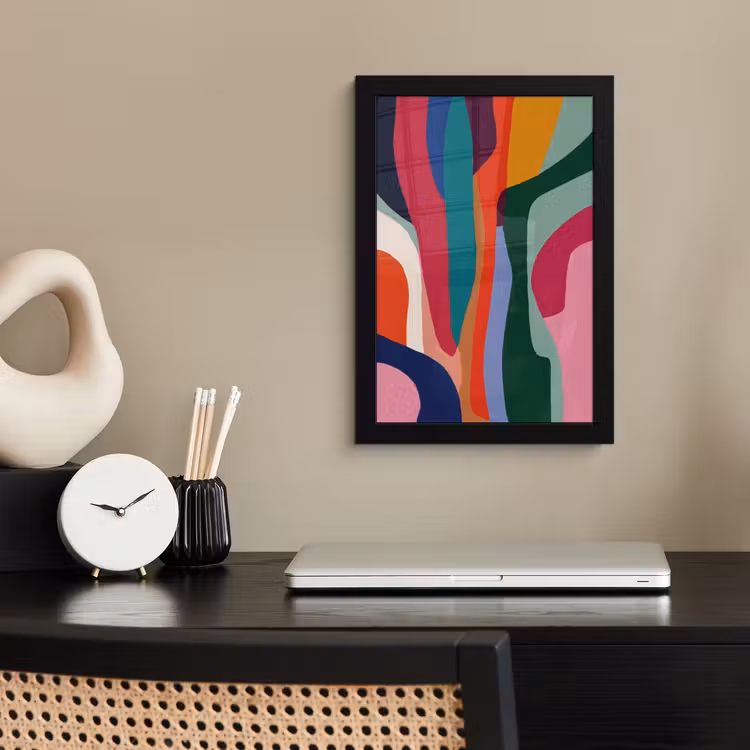 Poster met lijst - Vormen - Bochten - Kleurrijk - Abstract — 3