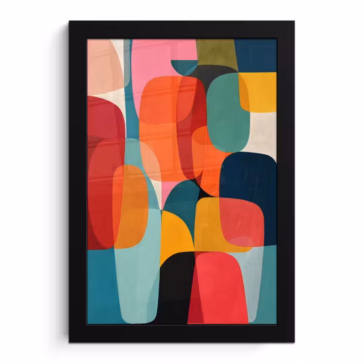 Poster met lijst - Vormen - Kleurrijk - Abstract - Vlakken — 1