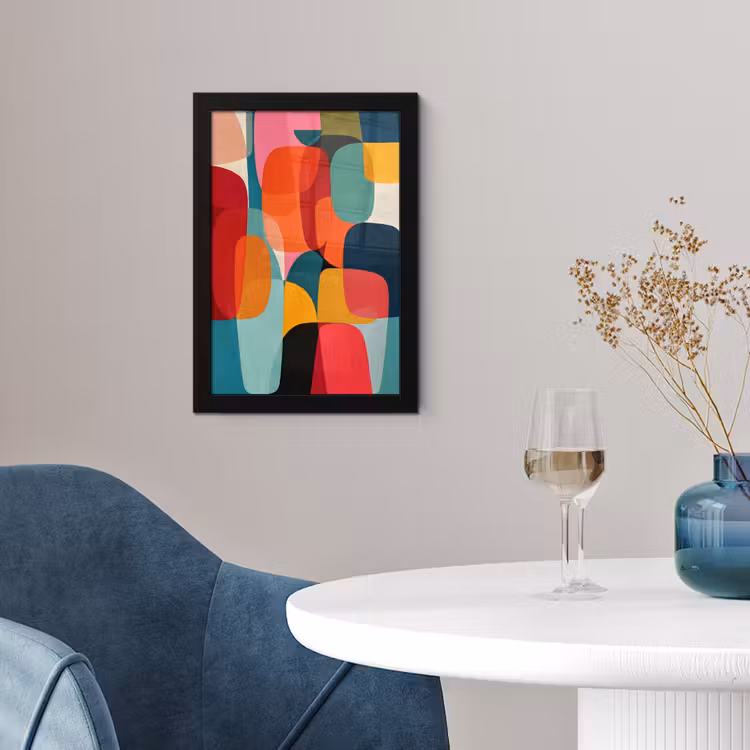 Poster met lijst - Vormen - Kleurrijk - Abstract - Vlakken — 2