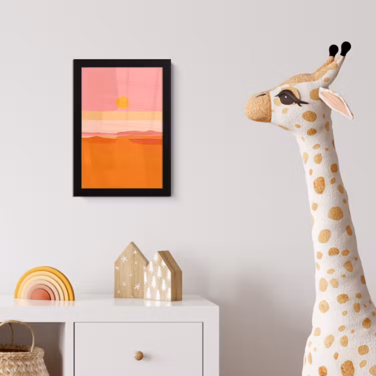 Poster met lijst - Zon - Abstract - Landschap - Oranje — 5