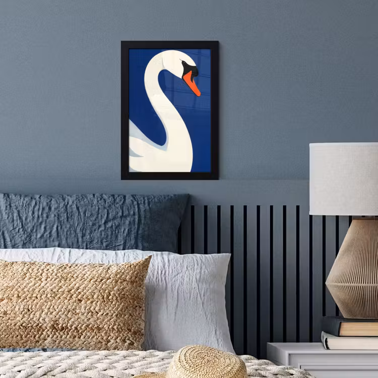 Poster met lijst - Zwaan - Wit - Snavel - Illustratie — 4
