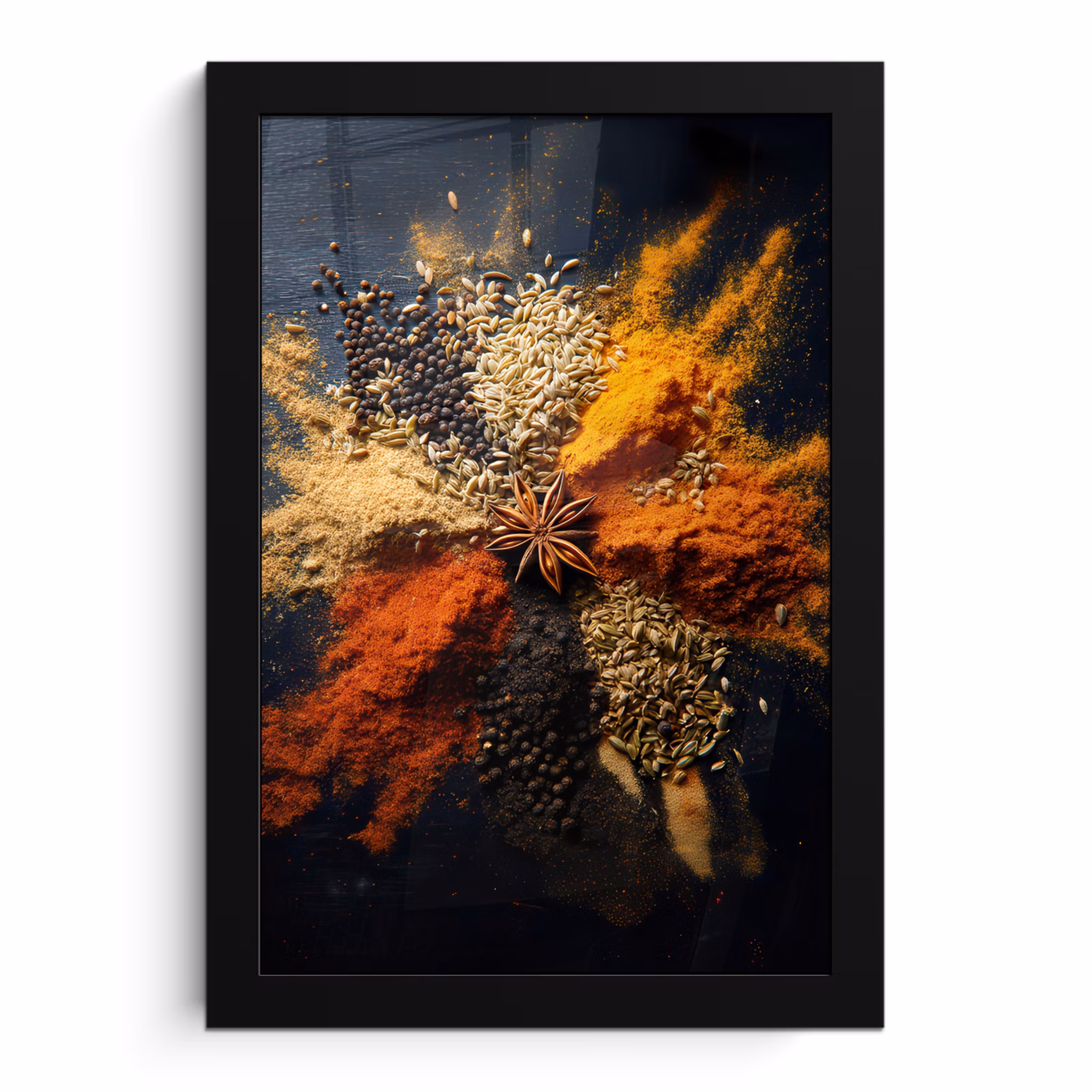 Poster met lijst - Specerijen - Explosie - Oranje — 1