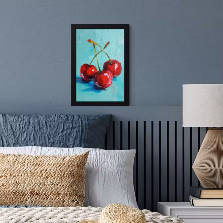 Poster met lijst - Kersen - Rood - Drie - Geverfd — 4