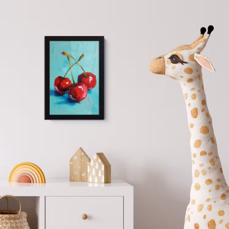Poster met lijst - Kersen - Rood - Drie - Geverfd — 5