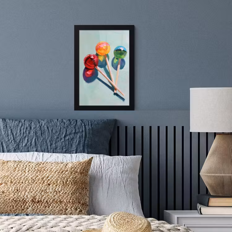 Poster met lijst - Lollys - Schaduw - Drie - Blauw — 4