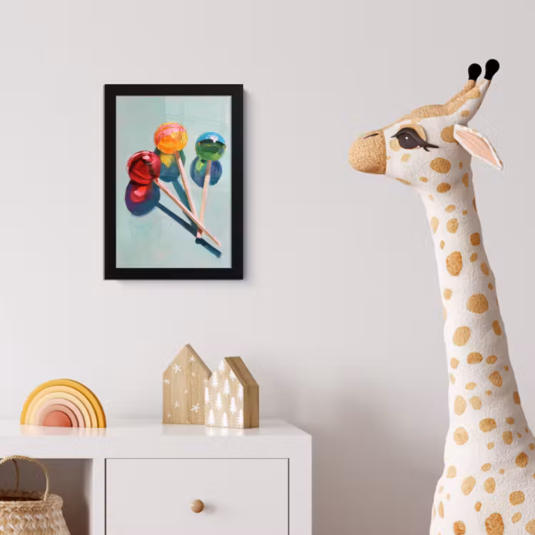 Poster met lijst - Lollys - Schaduw - Drie - Blauw — 5