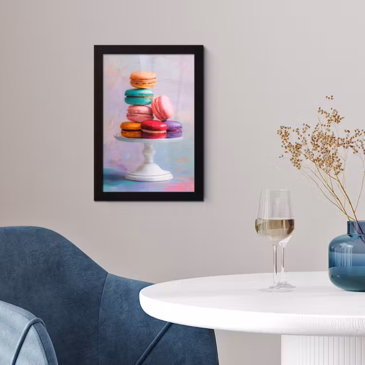 Poster met lijst - Macarons - Schaal - Pastel - Kleurrijk — 2
