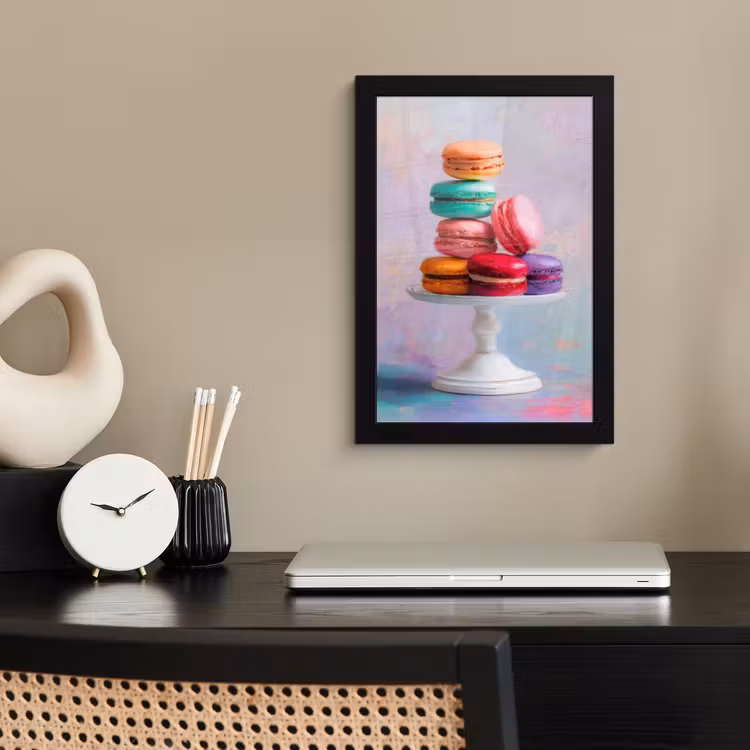 Poster met lijst - Macarons - Schaal - Pastel - Kleurrijk — 3