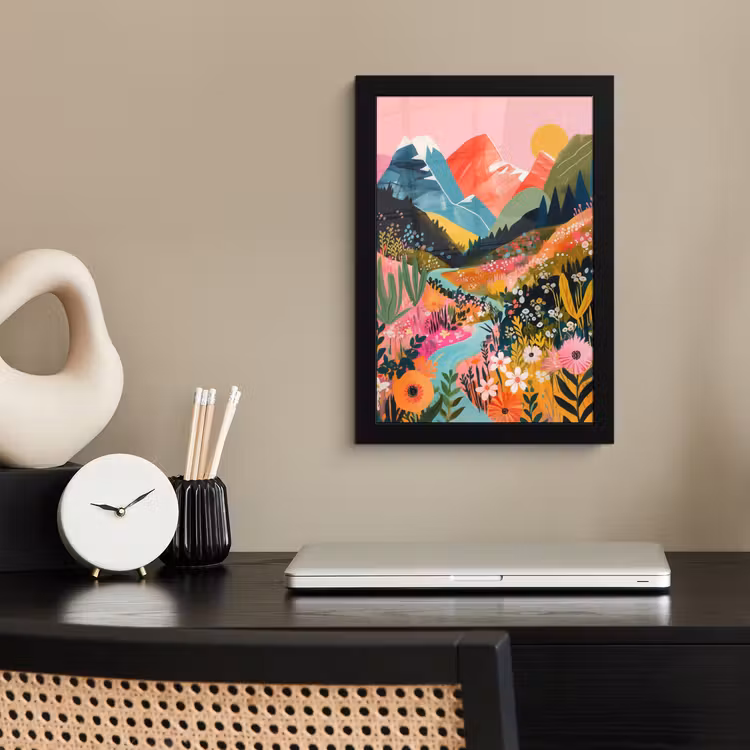 Poster met lijst - Rivier - Diepte - Bloemen — 3
