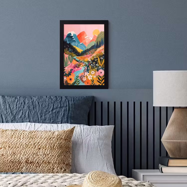 Poster met lijst - Rivier - Diepte - Bloemen — 4