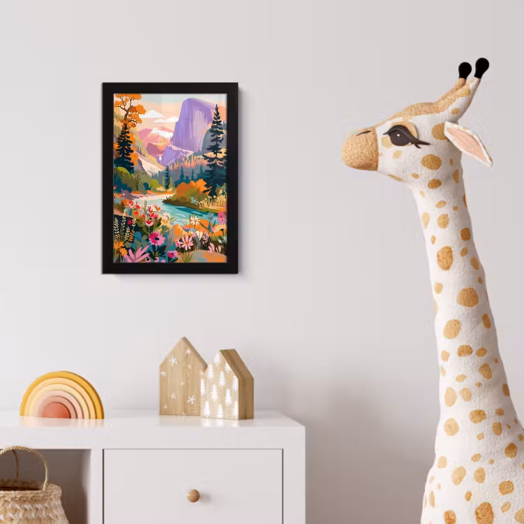 Poster met lijst - Rivier - Vallei vol bloemen - Levendig — 5