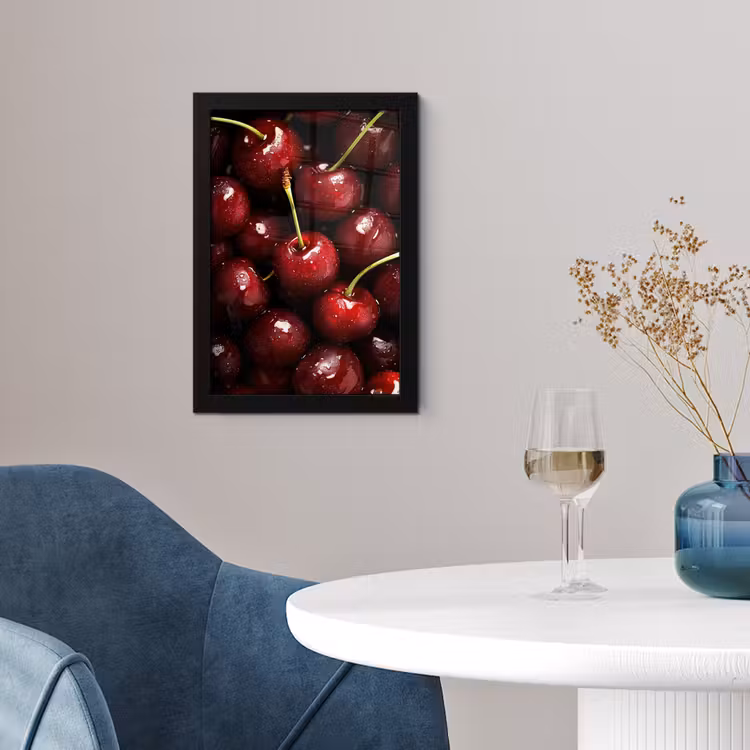 Poster met lijst - Rood - Fruit - Kersen — 2