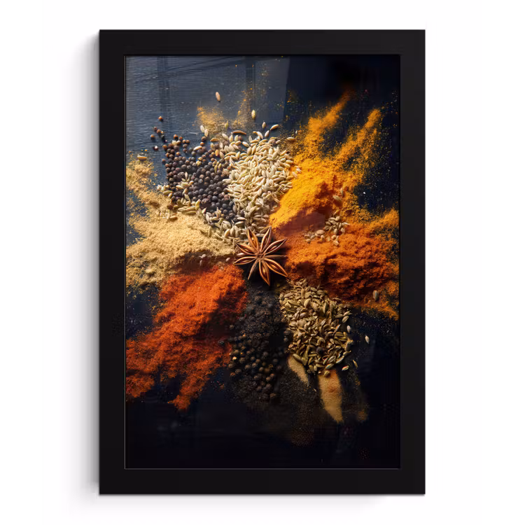 Poster met lijst - Specerijen - Explosie - Oranje — 1