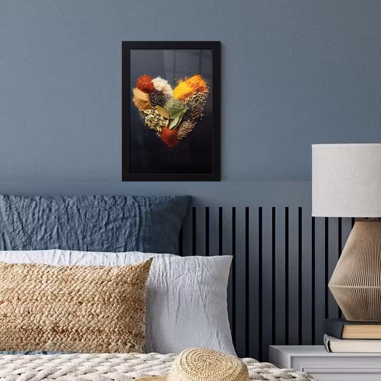 Poster met lijst - Specerijen - Mix - Hartvorm - Zwart — 4