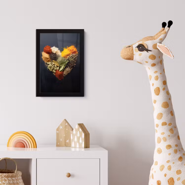 Poster met lijst - Specerijen - Mix - Hartvorm - Zwart — 5