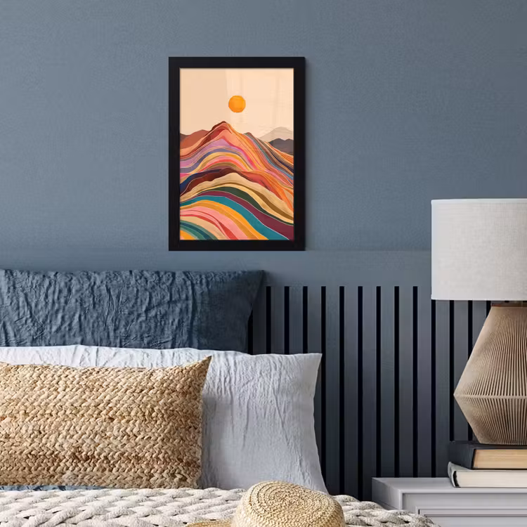 Poster met lijst - Zon - Kleurrijk landschap - Bergen — 4