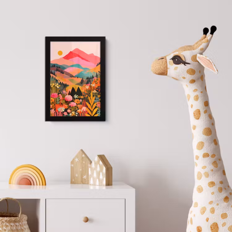 Poster met lijst - Zonsondergang - Bergvallei - Contrast — 5