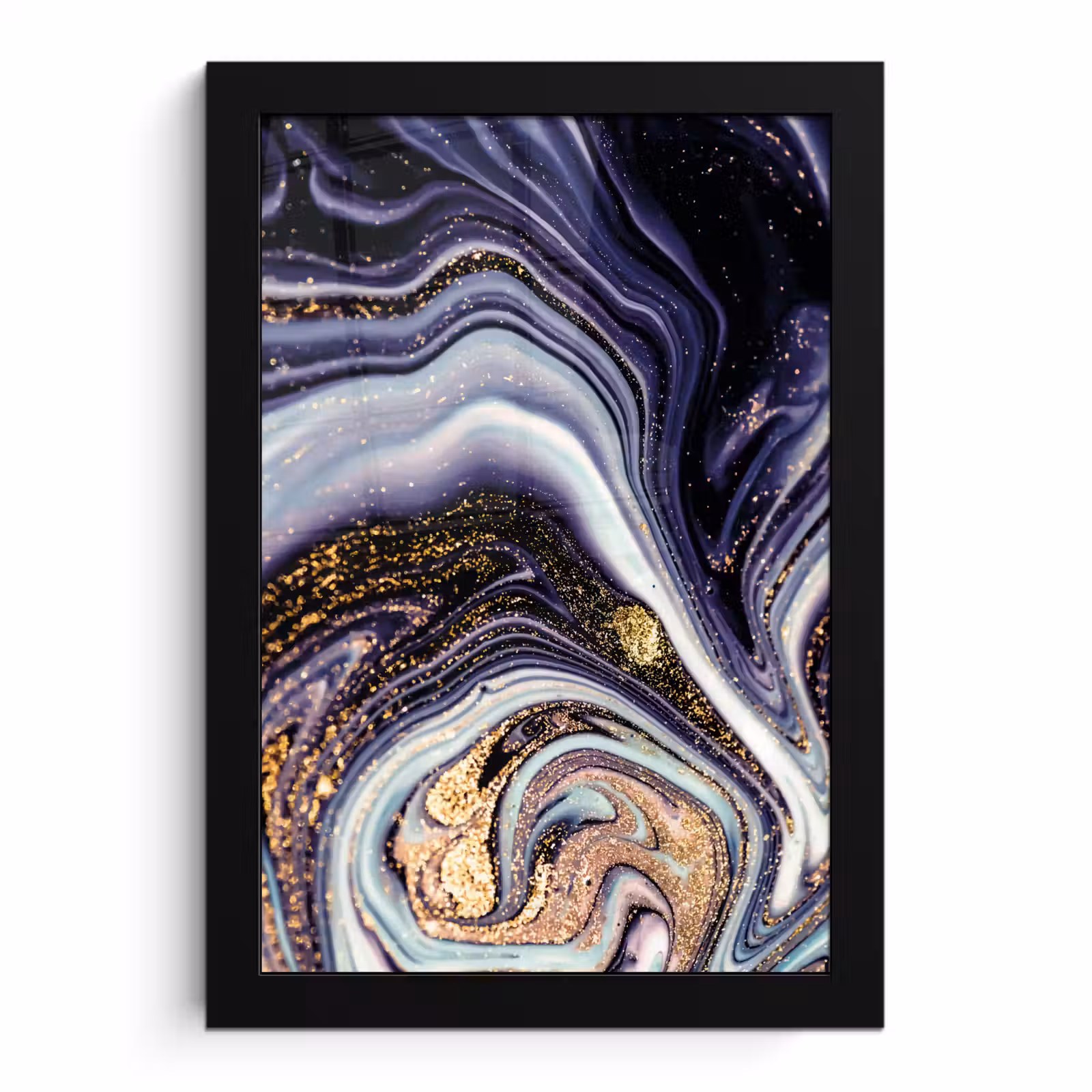 Poster met lijst - Marmer - Paars - Luxe - Marmerlook - Glitter — 1