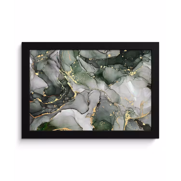 Poster met lijst - Luxe - Marmer - Groen — 1