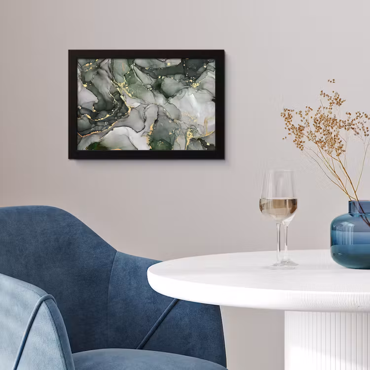 Poster met lijst - Luxe - Marmer - Groen — 2