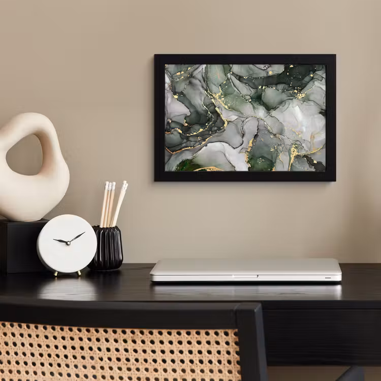 Poster met lijst - Luxe - Marmer - Groen — 3