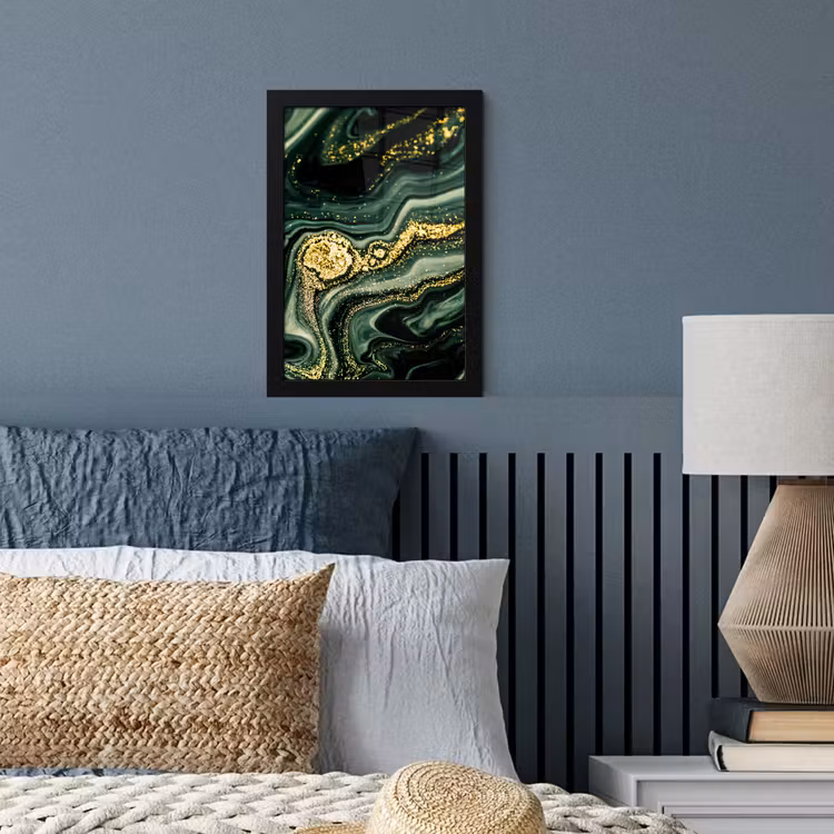 Poster met lijst - Marmer - Goud - Glitter - Groen - Marmerlook - Luxe — 4