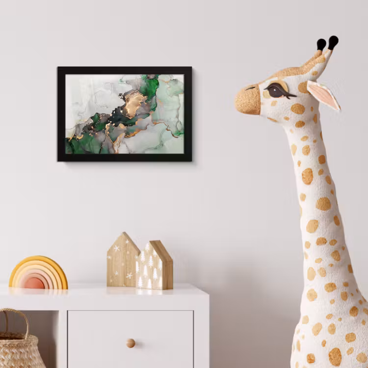 Poster met lijst - Marmer - Goud - Groen - Luxe — 5