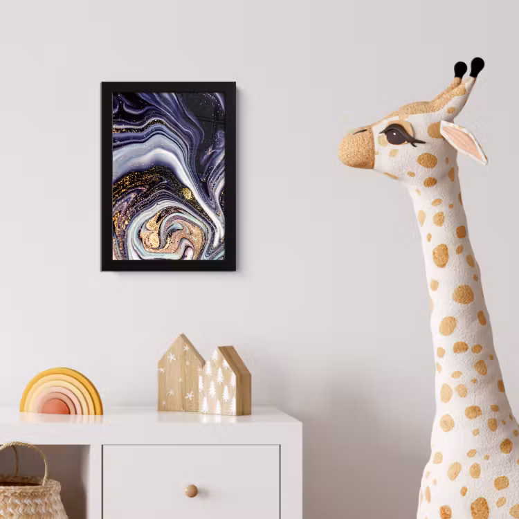 Poster met lijst - Marmer - Paars - Luxe - Marmerlook - Glitter — 5