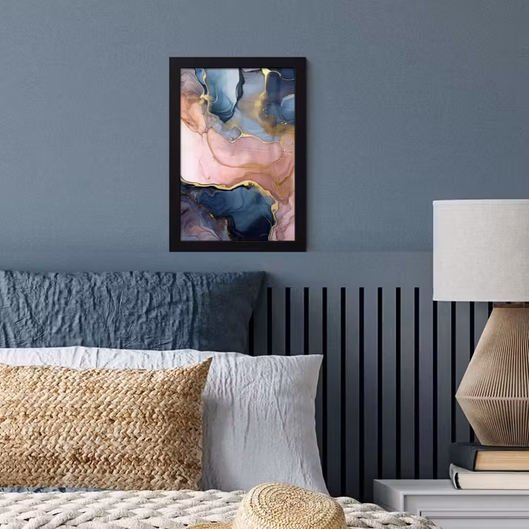 Poster met lijst - Marmer - Roze - Blauw — 4