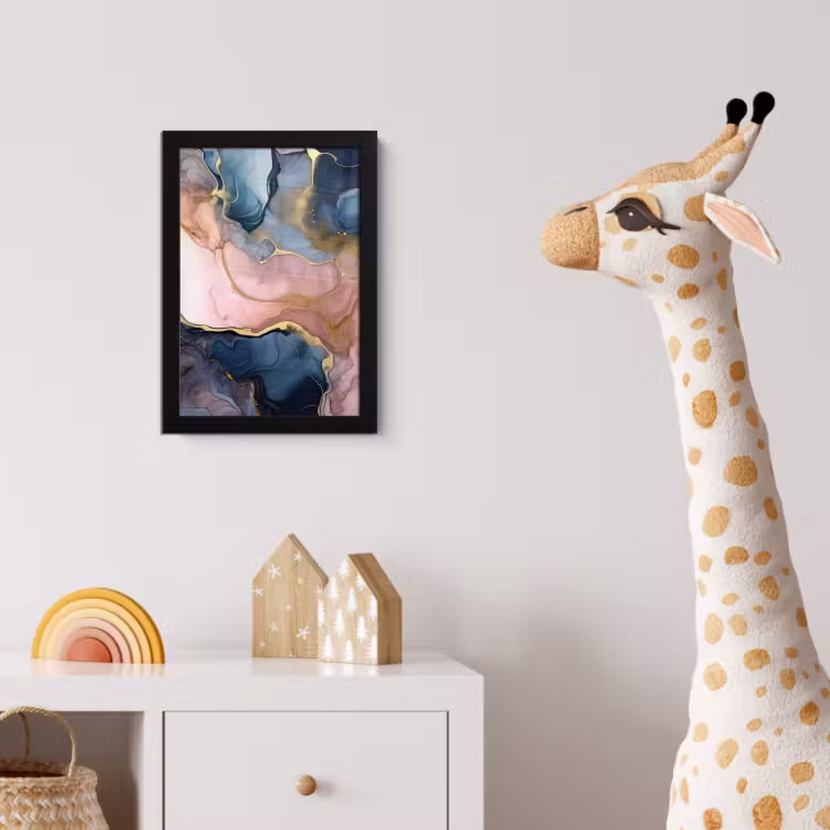 Poster met lijst - Marmer - Roze - Blauw — 5