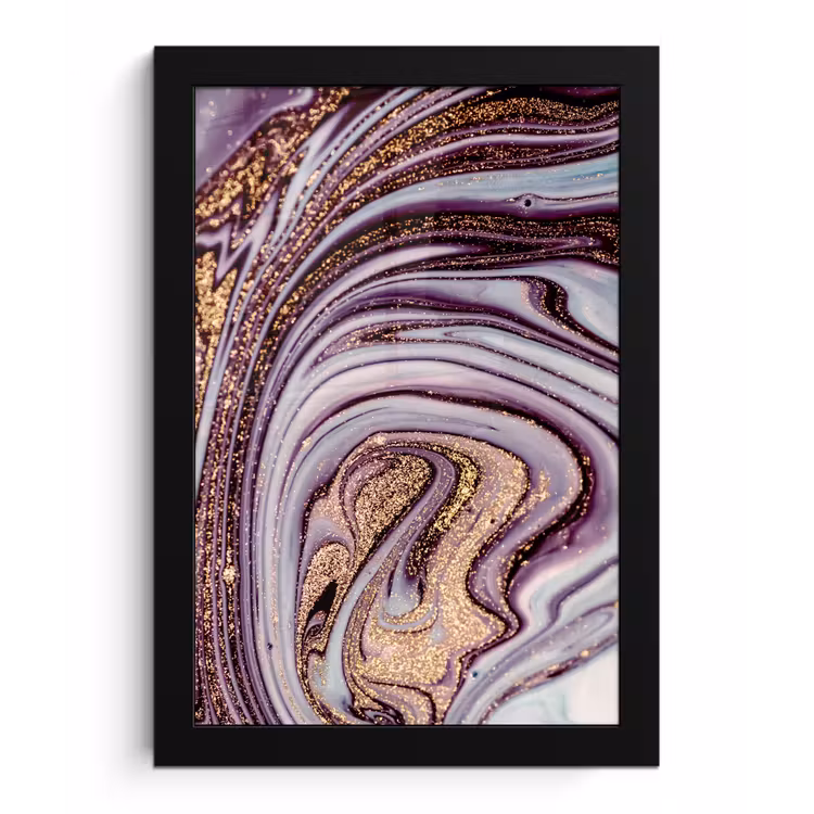 Poster met lijst - Marmer - Roze - Goud - Glitter - Marmerlook - Luxe — 1