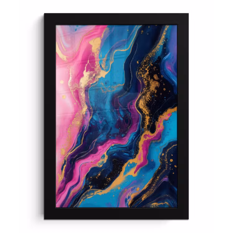 Poster met lijst - Marmer - Modern - Goud — 1