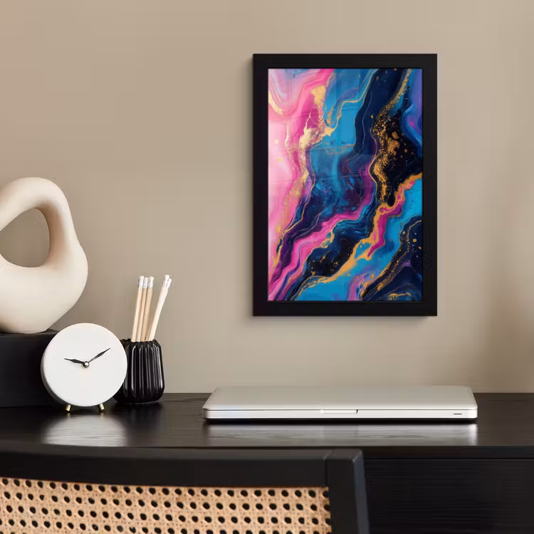 Poster met lijst - Marmer - Modern - Goud — 3