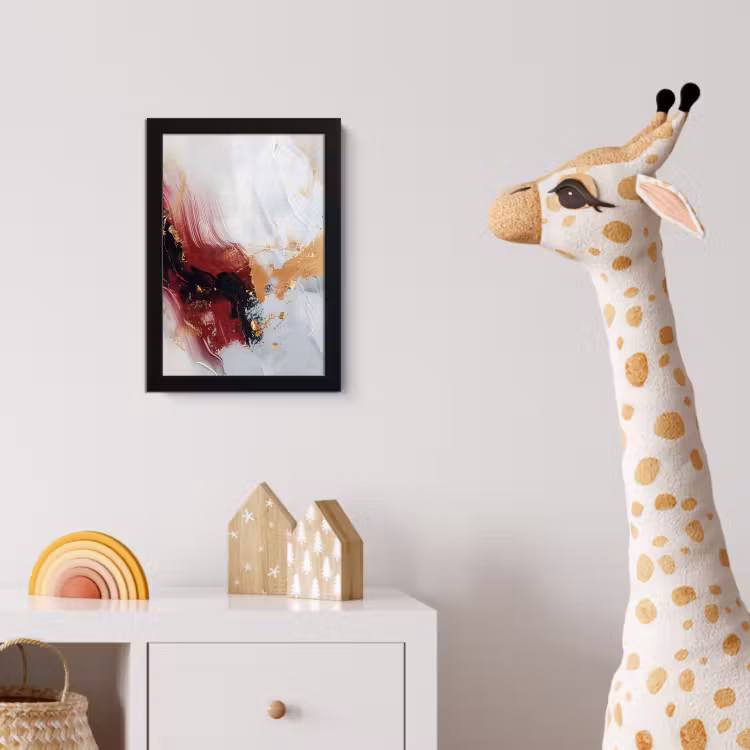Poster met lijst - Rood - Abstract - Goud - Modern — 5